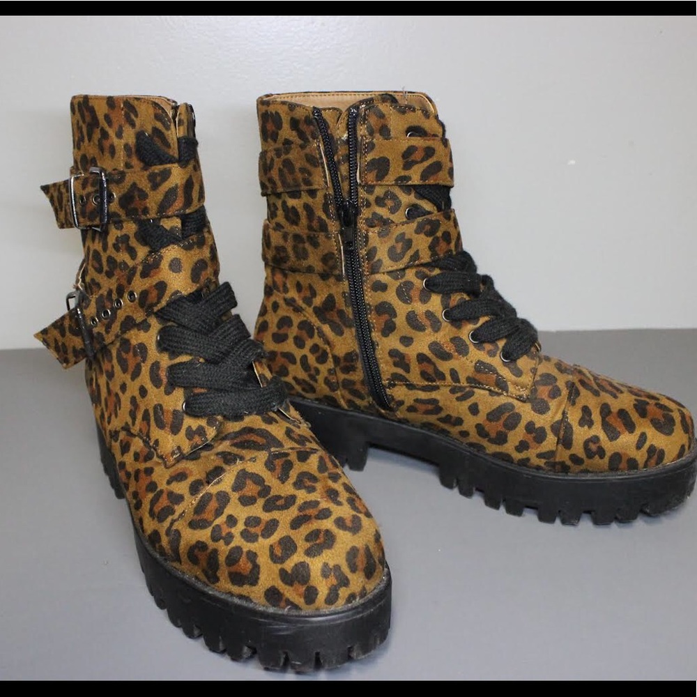 Cheetah Platform Boots